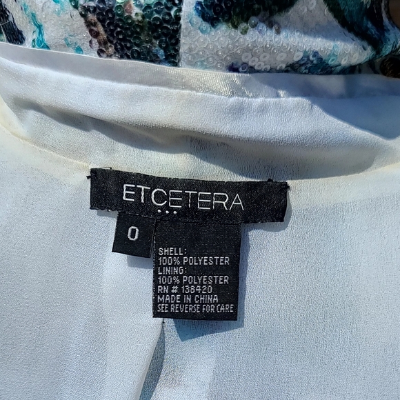 Etcetera blue & white print sequined jacket - Picture 9 of 10